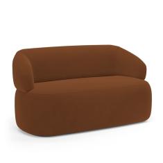 Sofá Orgânico 02 Lugares Living Glee 140cm Veludo Terracota - Desk Design