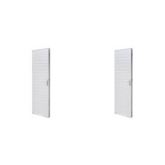 Kit com 2 Portas de Aço Lambri 215x83cm Batente 12cm Qualitysol Ramassol Branco