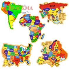 Quebra-Cabeça Mapa da África, Ásia, Américadosul, Estados Unidos e Eur