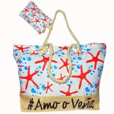 Bolsa de Praia Piscina Grande em Tecido com Nécessaire - Mormino