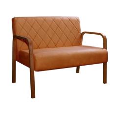 Namoradeira Lara Poltrona 2 Lugares Moderna Braço Madeira - Bella Deco