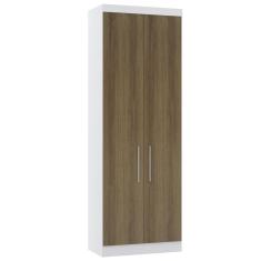 Guarda Roupa Modulado 79cm 2 Portas Alpes Luciane Móveis Branco Pf Com Avelã Pf