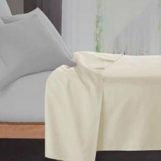 Lençol Casal Queen Avulso 2,45 m x 2,55 m Sem Elástico 180 Fios Algodã