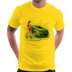 Camiseta Lava Jato Garota - Foca na Moda, Amarelo, G