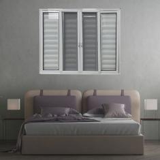 Janela Veneziana 6 Folhas com Tela Mosquiteira Linha 25 Branco 100x120