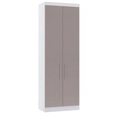 Guarda Roupa Modulado 79cm 2 Portas Alpes Luciane Móveis Branco Com Cinammon