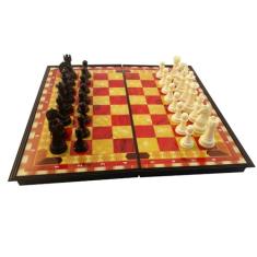 Jogo De Xadrez Magnético Tabuleiro Portátil Dobrável 32 Pcs