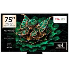 Smart TV TCL 75&quot; QD-Mini LED 4K Google TV 144 Hz 2.1 canais com Subwoofer 4 HDMI Wi-Fi 75C7K