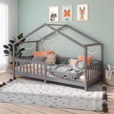 Cama Montessoriana Madeira Maciça Casa com Estrado Lisan - IDIMEX, CIN