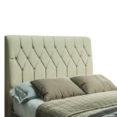 Cabeceira para cama box casal istambul dobuê 1.40m com capitonê bege -