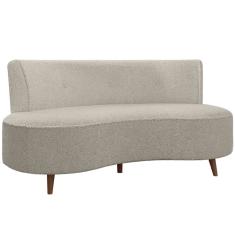 Sofá Chaise Living 2 Lugares 160cm para Sala Istambul K01 Bouclê Bege - Lyam Decor