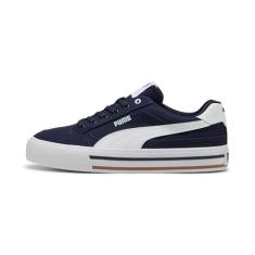 PUMA Tênis masculino clássico Vulc, Novo azul marinho-puma branco, 42