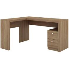 Mesa Para Escritório 2 Gavetas ME4129 Amêndoa - Tecno Mobili, Amêndoa