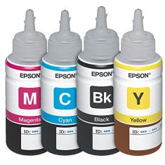 Kit com 4 Refis de Tinta Preto e Coloridos T664120 T664220 T664320 T664420 Epson