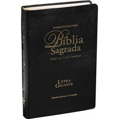Bíblia Sagrada Letra Gigante com índice digital - Couro bonded Preta: Almeida Revista e Corrigida (ARC) com Letras Vermelhas
