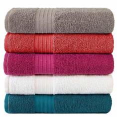 Jogo De Toalhas Grossa Gigante - 5 Banhão E 5 Rosto - Nobre - Variadas