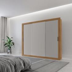 Guarda-roupa 3 Portas de Correr Betha Naturalle/Off White