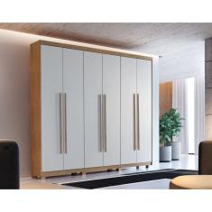 Guarda-roupa Veracruz 6 Portas com Pés NATURALLE / OFF WHITE