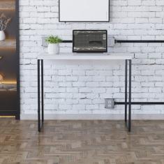 Escrivaninha Estilo Industrial 90cm Dynamica Yescasa Branco Chess/Preta