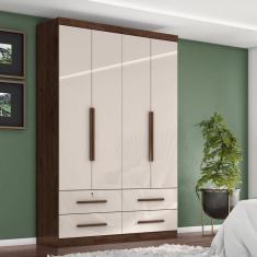 Guarda Roupa Solteiro 4 Portas 4 Gavetas Maximus Plus II Zanzini