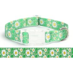 Pimaodog Coleiras de cachorro para meninas com padrões de margaridas, coleira rosa fofa para cães fêmeas, coleiras ajustáveis macias e duráveis para gatos filhotes PP cães pequenos médios grandes