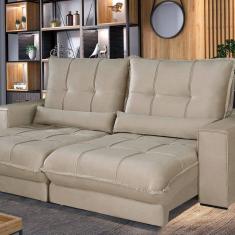 Sofá Retrátil e Reclinável Thor - Molas Ensacadas 2.30 Mts Bege Castor