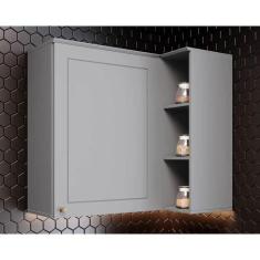 Armário de Cozinha Modulado Canto Reto Americana c/ 1 Porta 83cm Cinza