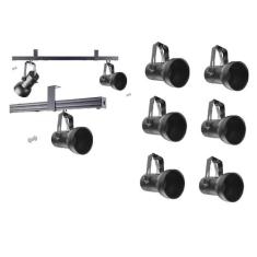 Kit 6 Spot Trilho Perfilado Eletro calha Par20 Bulbo OL7 - Hiperlight