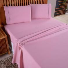 Jogo de Lençol Queen 4 Peças Percal 180 Fios Ponto Palito - Sucadu Enx