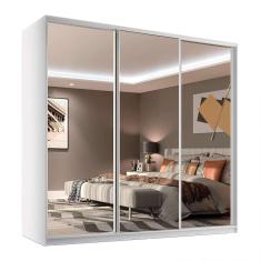Guarda-Roupa Casal com 3 Espelhos Belluno 3 PT 3 GV Branco