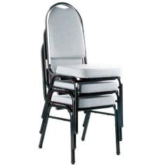 03 Cadeiras para Hotel e Auditório Linha Hotel Cinza