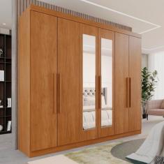 Guarda-Roupa Casal Casal 6 Portas 3 Gavetas com Espelho Roma Espresso 