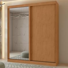 Guarda-roupa Casal 2 Portas 2 Gavetas Zeine Com Espelho Amêndoa Clean-off White-amêndoa Clean