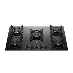 Cooktop 5 Bocas Electrolux KE5GT Chama Tripla Mesa de Vidro Grade de Aço Fosco Bivolt