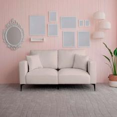 Sofá Unne 2 Lugares com Molas Ensacadas Bouclê Bege 170 cm