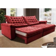 Sofá Retrátil e Reclinável 2,55m Molas Ensacadas Cama inBox Big Space 