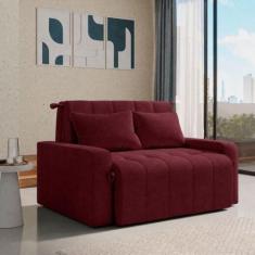 Sofá Cama 2 Lugares 138cm Amora New Vinho Matrix, Vinho