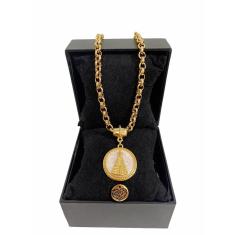 Colar Feminino Elo Português Grosso 6mm Nossa Senhora Perolado
