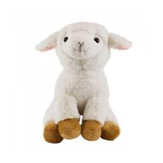 Ovelha Fofinha De Pelúcia Branca Sentada Fazenda 30 Cm