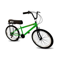 Bicicleta aro 24 com banco de mobilete 6 marchas tipo bmx vd