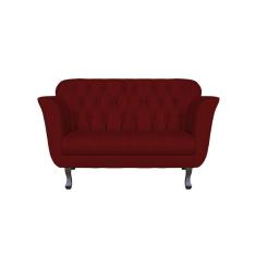 Namoradeira Decorativa Dália Suede Marsala 2 Lugares Pés Madeira Mz Decor