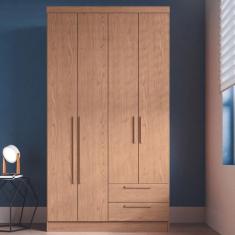 Guarda Roupas Solteiro 4 Portas 2 Gavetas Nero Móveis Castro