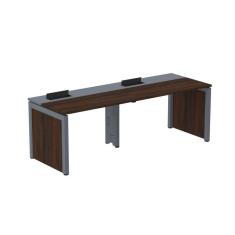 Mesa de Plataforma Simples para 2 Pessoas Corporativa 160x792/2p Pscpp160/792/2p Noce Naturalle/Grafito
