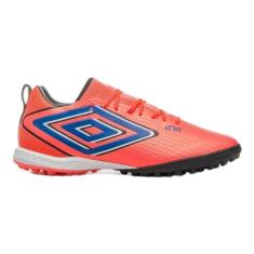 Chuteira Umbro Astro Society Coral e Preta