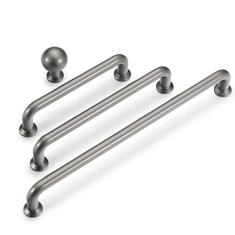 Evionlin 【Pacote com 20】 Puxadores de armário de 12,7 cm com orifício central cinza redondo puxadores de gaveta Morden puxadores de armário de cozinha