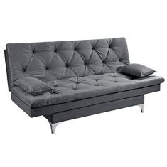 Sofa Cama Austria 3 Posições Reclinavel Essencial Estofados Cinza