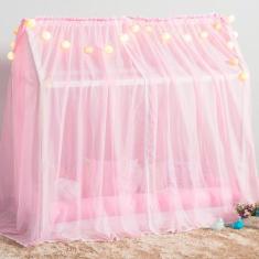 Mosquiteiro para Casinha Montessoriana Mini Cama Voil Rosa 1,60 x 1,70
