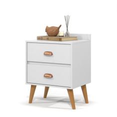Mesa de Cabeceira Compacta Retrô Mesinha Canto Cama Decore Quarto Com 