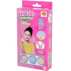 Kit Beleza Infantil Tatoo Collection Glitter + Acessorios 13 Peças DM 