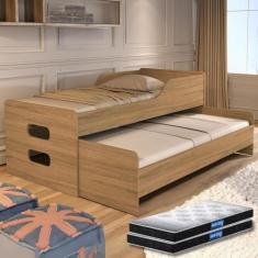 Bicama Solteiro Cama com Auxiliar Completa com 2 colchões Probel - Gra